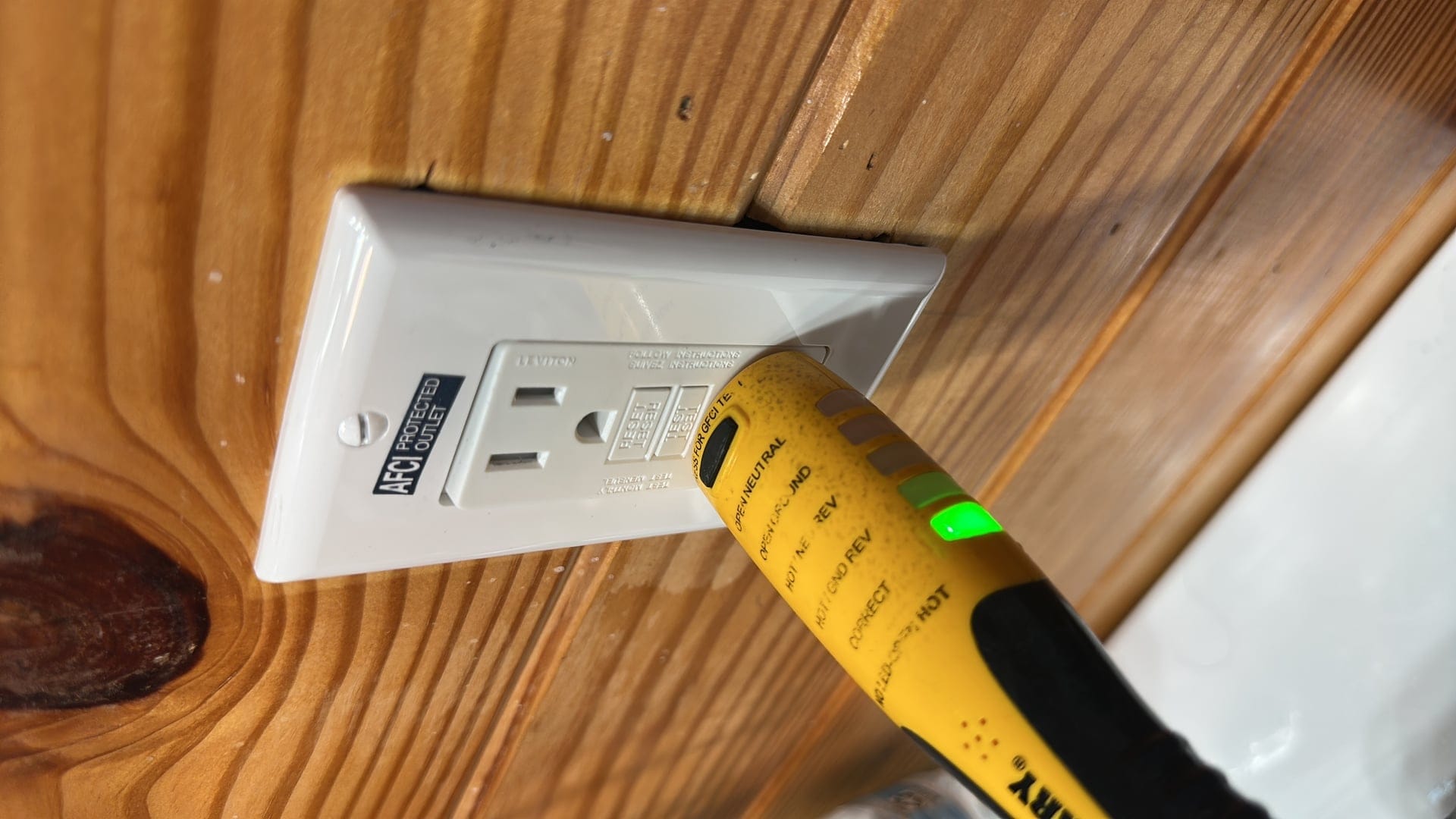 GFCI electrical outlet testing during home inspection